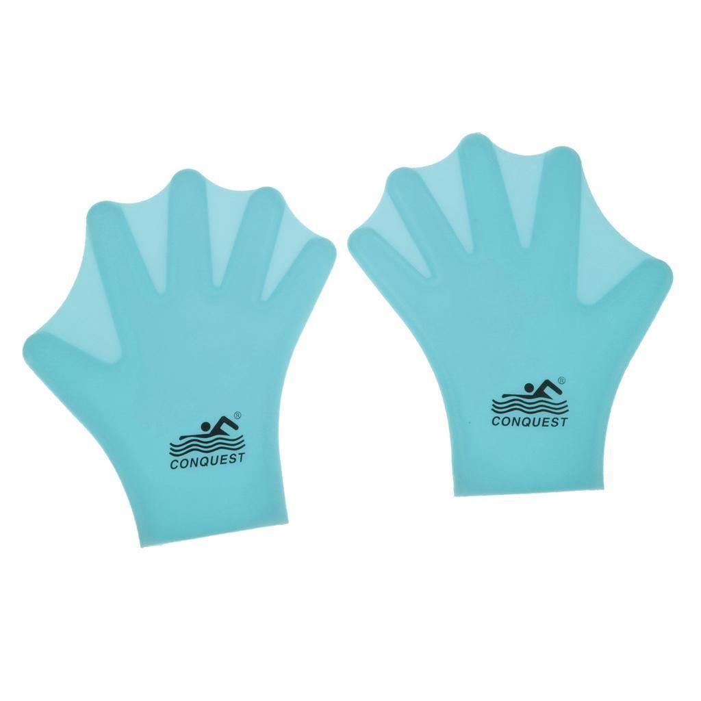 Children Silicone 1 Pair Gloves Hand Paddle Webbed Swimming
