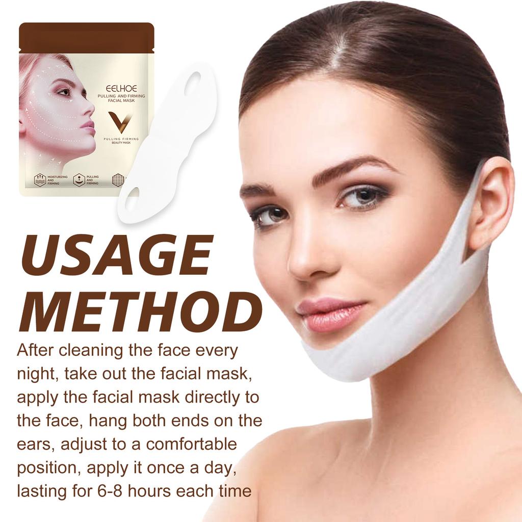 EELHOE Маска для подтяжки лица, мягкий гель, лента против морщин, отбеливающая кожа, бандаж, пояс для похудения, V-образный пластырь, уменьшает двойной подбородок