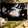 Cozy Anime Girl with Cat Tapestry, Aesthetic Wall Art for Bedroom, Living Room, Office & Meditation Space Decor
