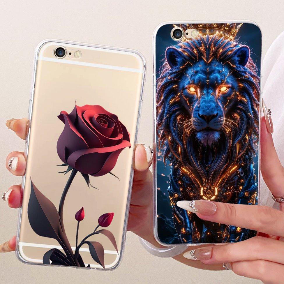Transparent Casing For iPhone 6s Phone Case For iPhone 6 Cover Luxury Fashion Butterfly Funny Cute Painted