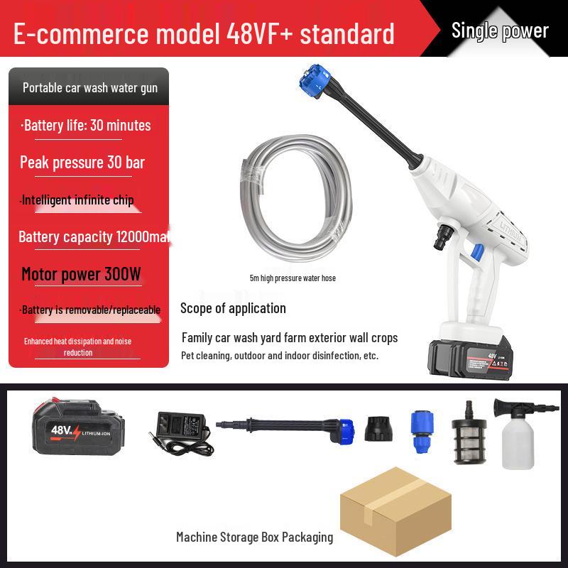 Портативная беспроводная автомойка высокого давления с литиевой батареей