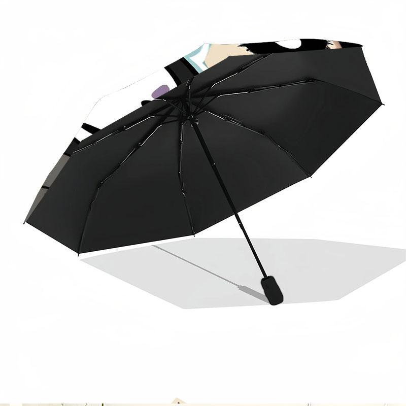 My Neighbor Totoro Print Automatic Open Close Umbrella, Portable Foldable Umbrella, for Outdoor Commute Camping Trip, Ideal Birthday Gift