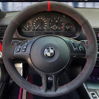 Чехол на руль автомобиля из мягкой замши для BMW E39 E46 325i E53 X5 Автоаксессуары для интерьера DIY Обертка-чехол на руль автомобиля