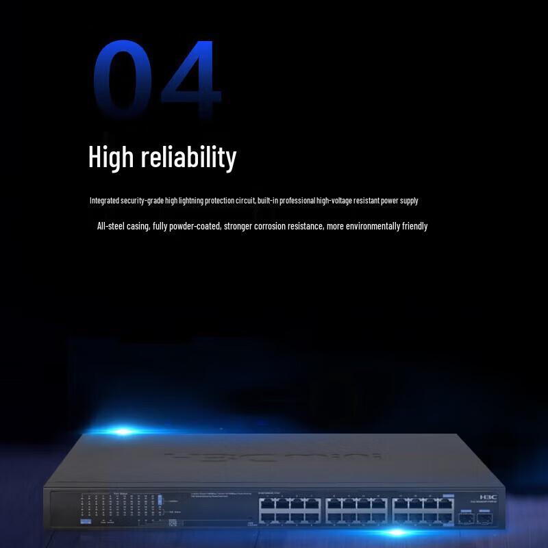 H3C MS4024P-HPWR-EI 24-Port Gigabit PoE+ Managed Switch
