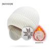 Зимняя теплая вязаная шерстяная шапка мужская флисовая утолщенная шапка женская корейская версия для езды на велосипеде на открытом воздухе защита ушей головной убор