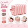 Large Capacity Toiletry Pouch Striped Travel Pouch Reusable Storage Bag  Daily Use