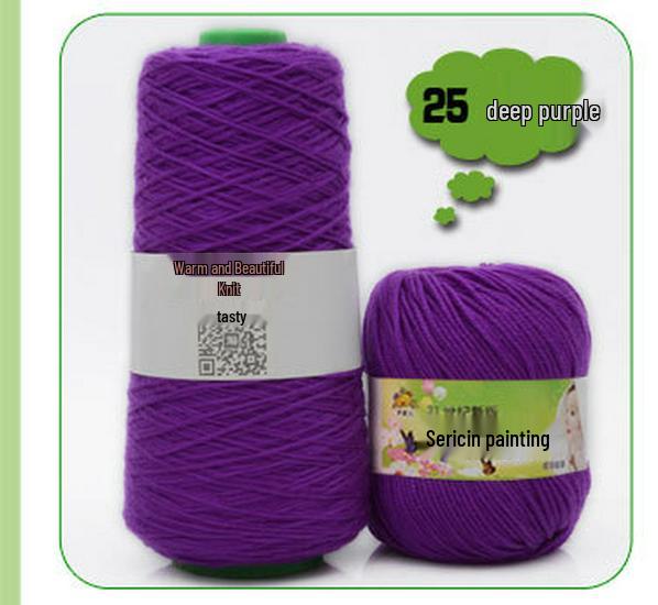 Детская пряжа из хлопка с протеином шелка для вязания и вязания крючком шарфа