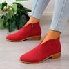 Women Ankle Boots Chunky Suede Shoes Mid Heels Winter New Goth  Chelsea Boots Women Gladiator Walking Casual Zapatos Mujer
