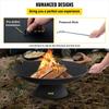 Fire Pit Bowl, 30-Inch Deep Round Cast Iron Fire Bowl, Wood Burning for Outdoor Patios, Backyards & Camping Uses, with A Stable Bowl Designed Base and