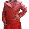 Lambskin Women's Red Leather Jacket,Quilted Soft Real Leather,Motor Biker,Slim Fit Jacket ,Stylish and Beautiful Jacket,For Ladies