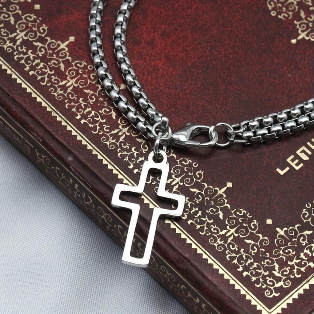 1 шт. Хип-хоп серебристый цвет крест двухслойная цепочка браслет для мужчин женщин браслет