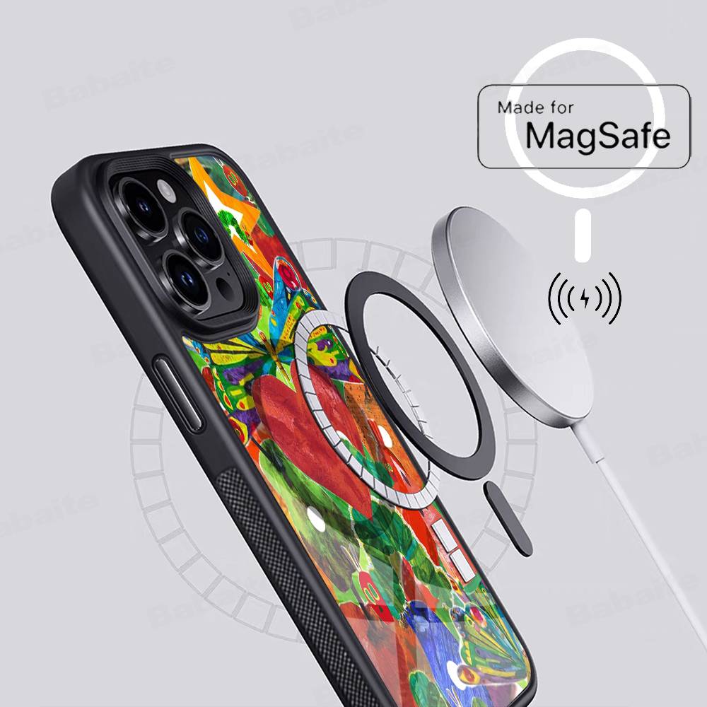 Очень голодная гусеница Для Магнитного Беспроводного Чехла Телефона Для IPhone 11 12 13 14 15 16 17 Pro Max Plus Чехол