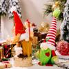 Adorable Red And White Striped Grinch And Rudolph Gnome Christmas Decoration Plush Figure