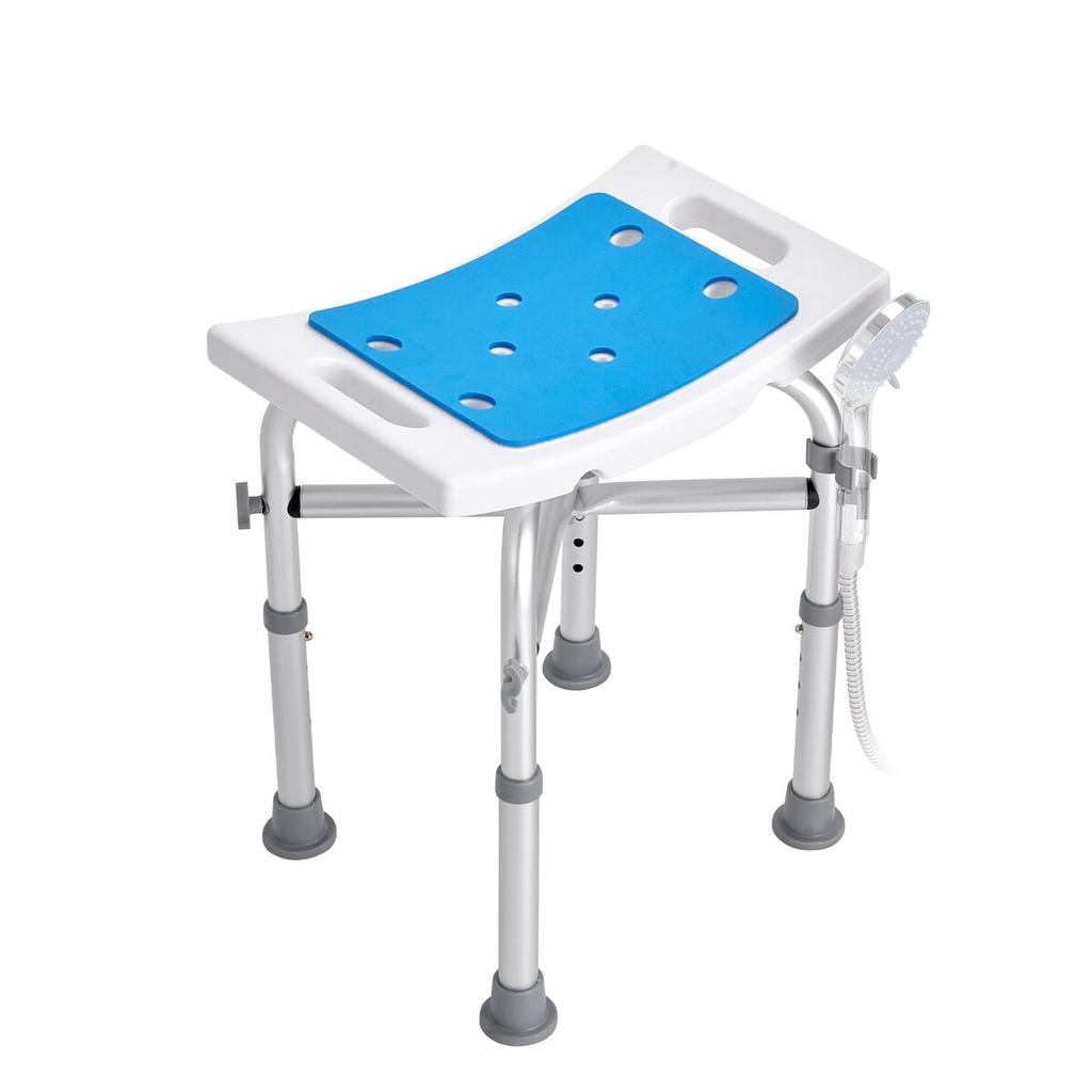 Shower Chair, Adjustable Height Shower Stool with Crossbar Support, Shower Seat for Inside Shower or Tub, Non-Slip Bench Bathtub Stool Seat for