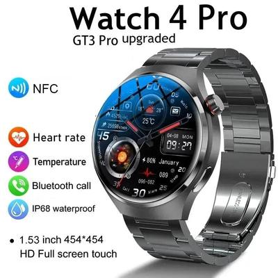 Новые GPS Смарт-часы для мужчин GT4 Pro 360*360 HD Экран Частота сердечных сокращений Bluetooth Вызов NFC IP68 Смарт-часы