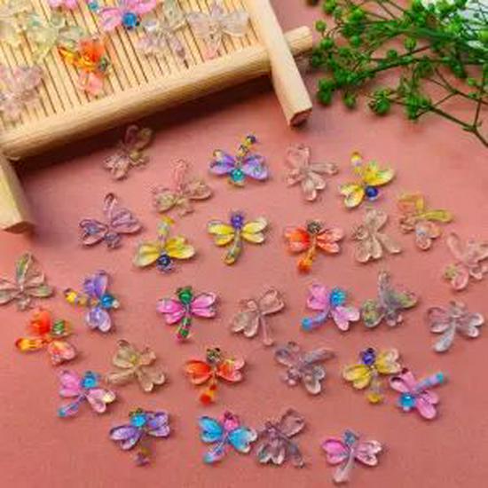 Светящиеся стразы в виде стрекоз для ногтей и волос