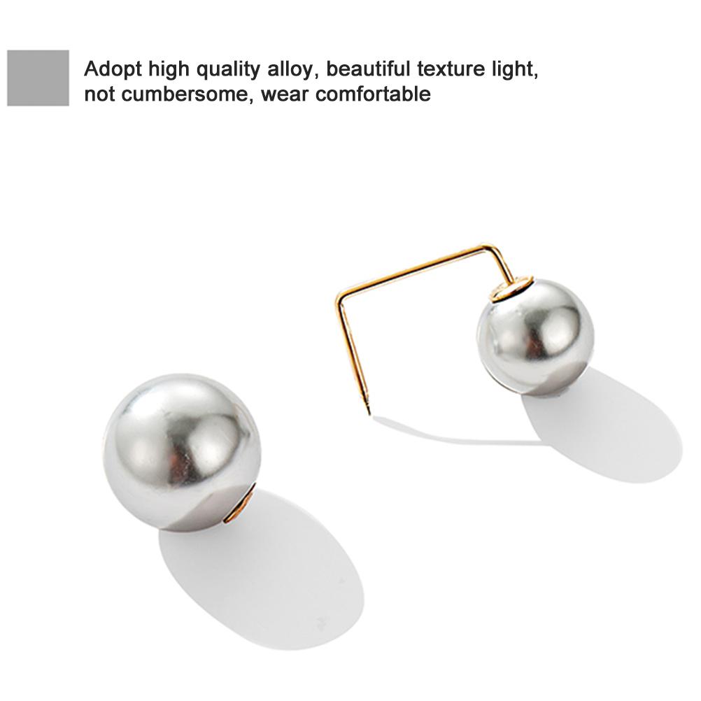 3Pcs Artificial Pearl Brooch Fashion Double Headed Pearl Looper Cardigan Brooch Pin