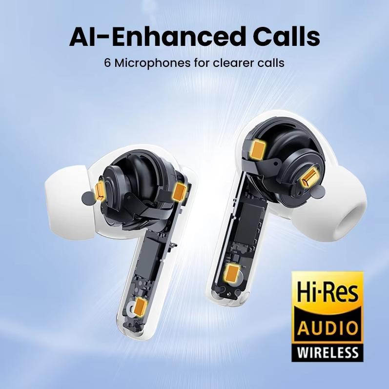 Ugreen Bluetooth-наушники HiTune T6s - Шумоподавление 52 дБ Внутриканальная конструкция Совместимы с Apple, Huawei, Xiaomi WS205