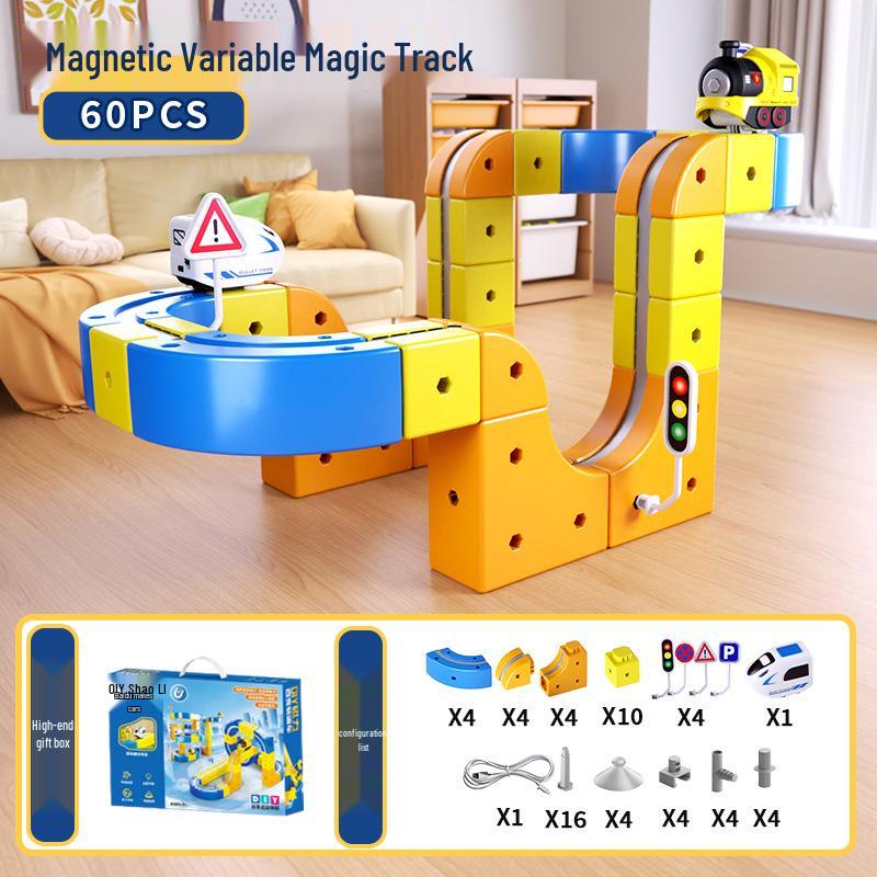 Kids' Magnetic High-Speed Rail Train Track DIY Assembly Toy