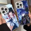 Genshin Impact Флинс Коломбина Цветной Чехол для Телефона Серебристый Подходит для iPhone 12 11 13 14 15 16 17 Max Pro Plus X XR XS
