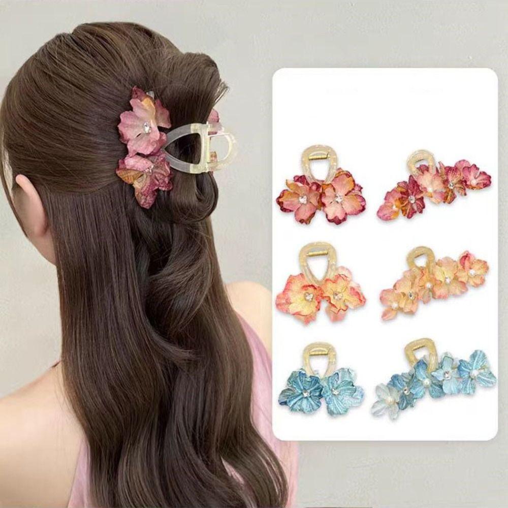Simulated Flower Flower Hair Claw Korean Style Hair Crab Clip Elegant Sweet Hair Catches Girl