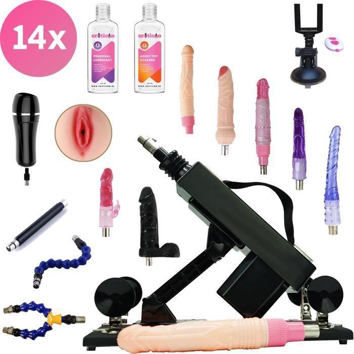 Machine sexuelle automatique Rhoades - Machine à baiser puissante pour femmes et hommes avec 14 accessoires - 7 godes, chatte poche