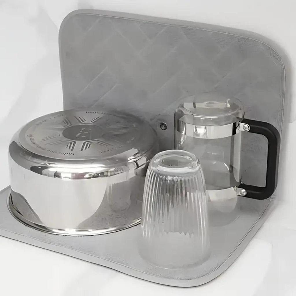 Коврик и подставка для сушки посуды Супервпитывающий кухонный коврик для сушки кастрюль, тарелок, сковородок, мисок, столовых приборов, кухонной утвари, овощей