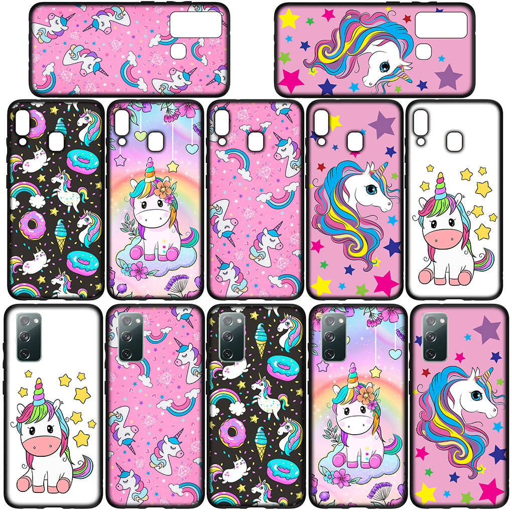 Чехол для телефона для Samsung Galaxy S25 S24 S23 iPhone 16 15 Xiaomi Redmi Note 14 13 12 16E X 11 Pro Max OPPO Moto G85 G54 Huawei Розовый Единорог Лошадь Чехол