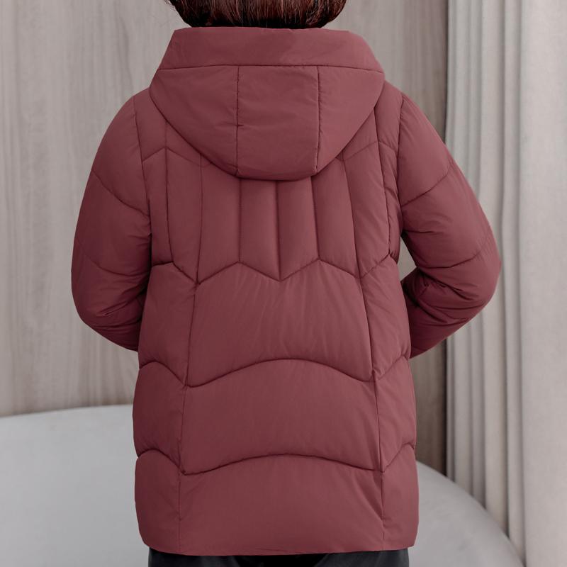 Plus Size XL-5XL Middle Age Woman Winter Coats Hooded Elegant Loose Thick Warm Parkas Female Jacket