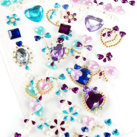 Acrylic Gem Face Stickers for Kids Colorful Rhinestone Self-Adhesive Gems for Girls Stage Performance