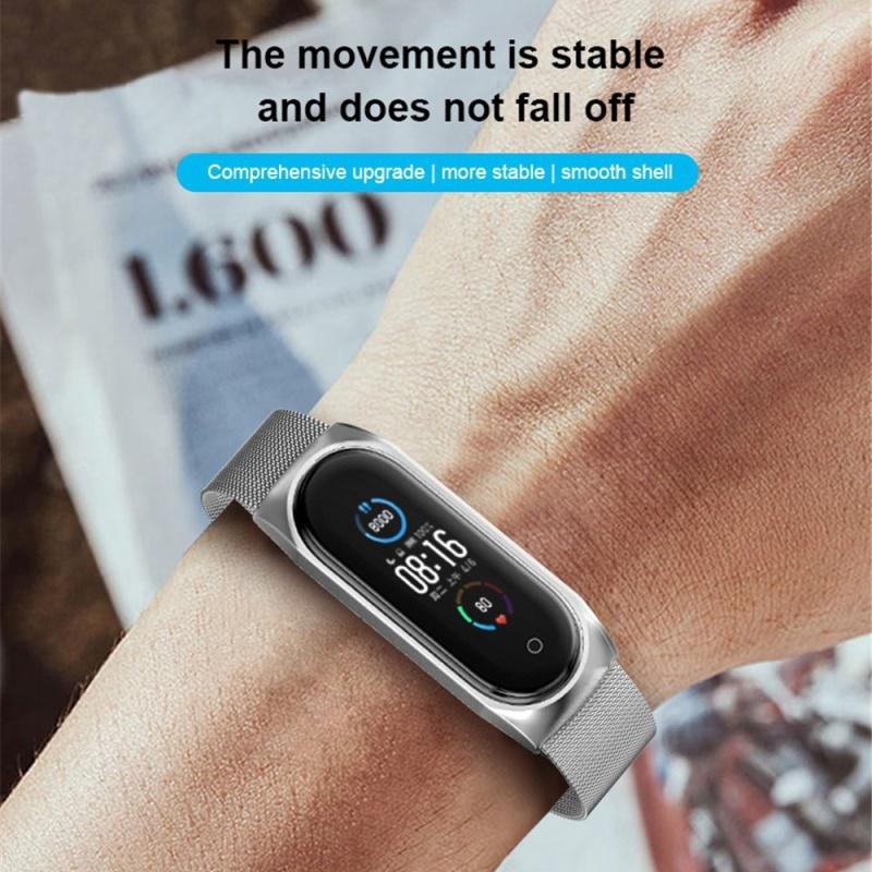 Magnetic Strap for Xiaomi Mi Band 3 4 5 6 Smartwatch Wrist Metal Mesh Bracelet Stainless Steel Wristband