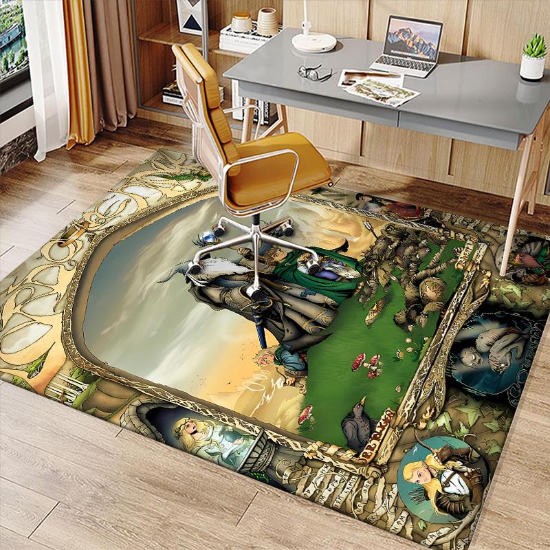 The Lord of the Rings Printed Absorbent Washable Carpet, Non-Slip Bathroom Mats, Kitchen Rugs, Yoga Mat,Living Room Entrance, Camping Picnic Rugs