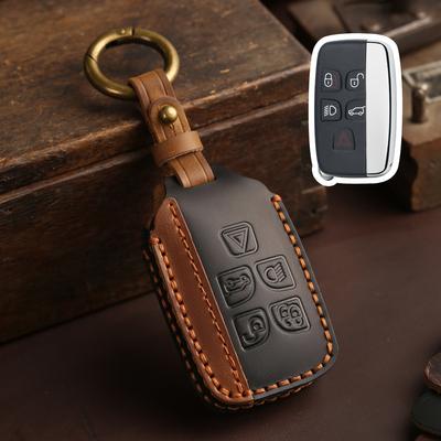 Кожаный чехол для автомобильного ключа-брелока для Land Rover Range Rover Sport Evoque Freelander Velar Discovery 4 Jaguar XE XJ XF Guitar