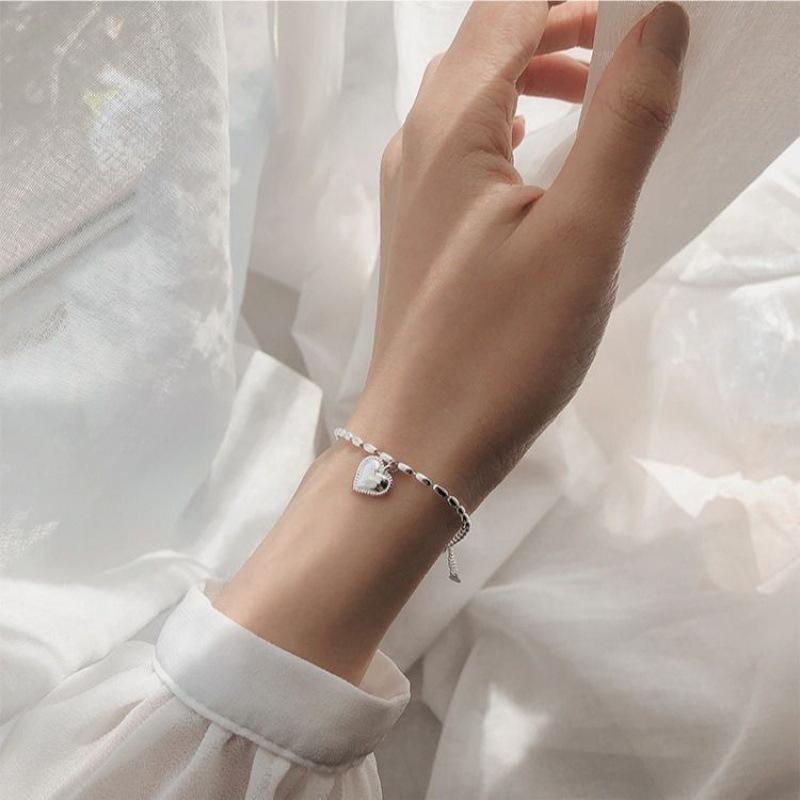 iF ME Модный браслет с подвеской в ​​виде сердца, бусины, серебряные браслеты-цепочки для женщин, аксессуары, ювелирные изделия