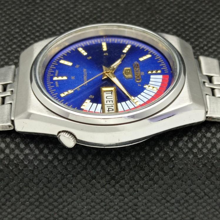 Б/У винтажные часы SEIKO 5 AUTOMATIC 6309A JAPAN MENS D/D BLUE WATCH 608c-a315403-9 SKU608c-a315403