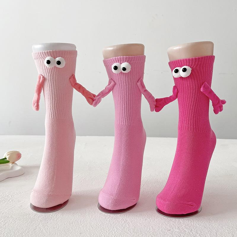 Магнитные носки с изображением рук, новинка, забавные женские и мужские носки для пар, подарки на День святого Валентина для пар, годовщин, лучших друзей, подростков