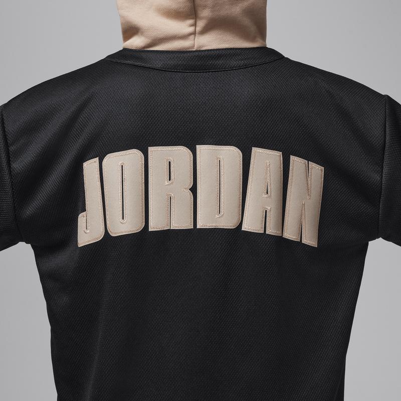 Jordan Jumpman Logo Letter And Number Fake Two Piece Hooded Jacket Kids Jackets Black HQ7130-010