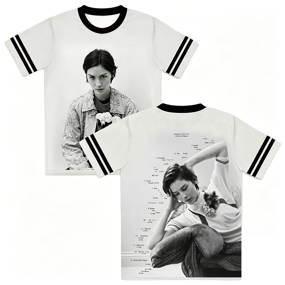 Gracie Abrams Daughter From Hell Graphic Mesh Jersey Summer Fashion Women Men O-neck Short Sleeve Tees Casual Unisex T-shirt