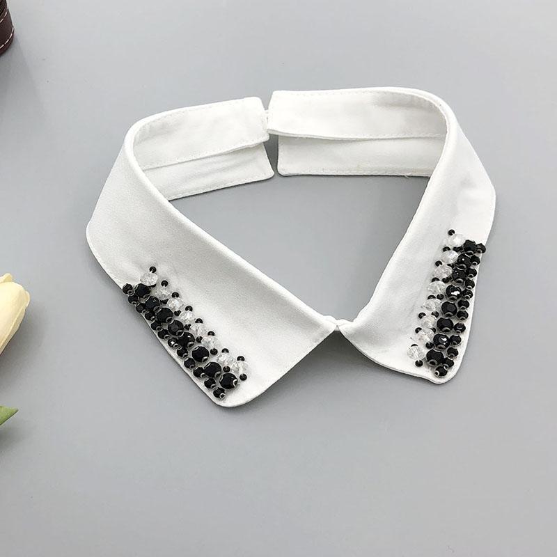 Beading Fake Collar Women Elegant Diamond Detachable Collars for Woman False Shawl Shoulder Wrap Lapel False Collars Woman Tie