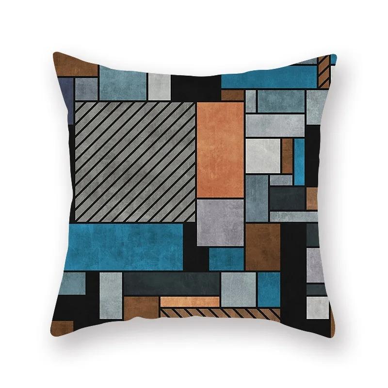 Ретро Синий Простой Принт Наволочка Автомобиль Украшения Офис Гостиная Дом Наволочка