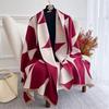 Autumn And Winter Versatile Color Matching Double-Sided Plaid Imitation Cashmere Scarf Dual-Purpose Thickened Warm Scarf Shawl Women