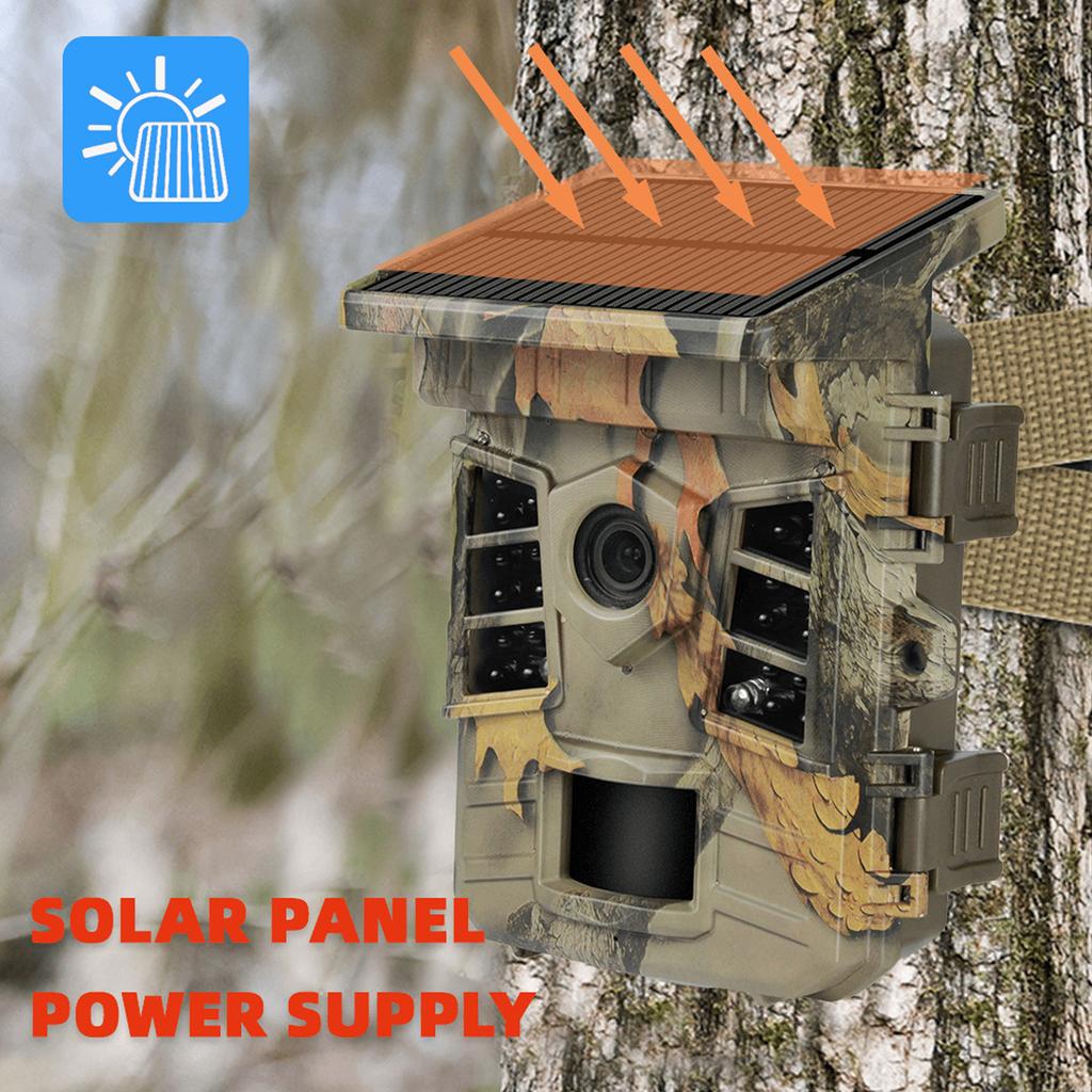 IP66 Trail Camera, Solar Powered Camera with Night , 32MP WiFi Trail Camera for Outdoor Use