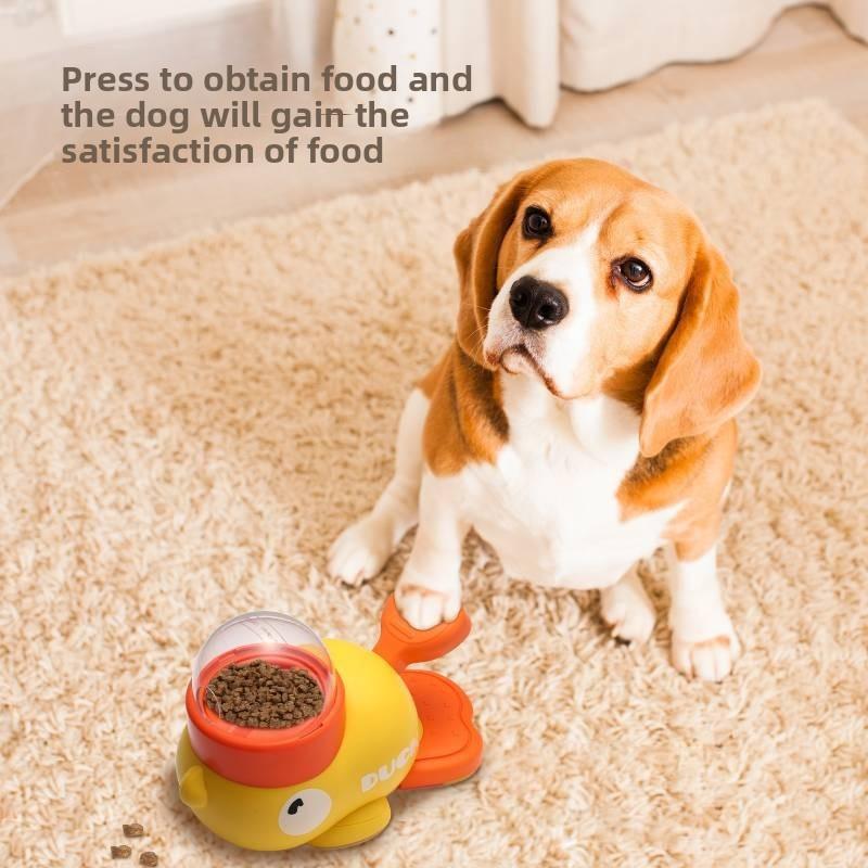 Small Yellow Duck Pet Interactive Toy Feeder For Cats And Dogs