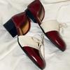 Модные женские туфли на толстом каблуке в японском ретро-стиле, с мелким вырезом, Мэри Джейн, новинка 2025, элегантные лаконичные туфли с круглым носком