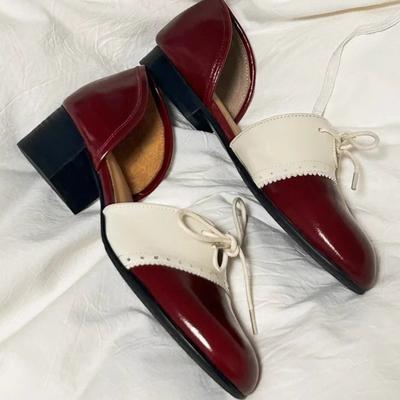 Модные женские туфли на толстом каблуке в японском ретро-стиле, с мелким вырезом, Мэри Джейн, новинка 2025, элегантные лаконичные туфли с круглым носком