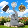 Garden Statue with Solar Light Animal Sculpture Decorative Outdoor Decoration Elephant Figurine for