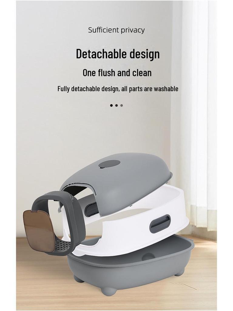 Enclosed Cat Litter Box with UV Sterilization & Anti-Splash Deodorization