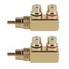 2PCS AV Splitter Plug RCA Male to 2 Female Audio Video Adapter Connector