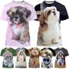 New 3D Boys Animal Dog Print Harajuku Style T-Shirt Summer Casual Short Sleeve Streetwear Loose Top