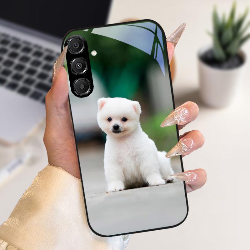 Модный Чехол Для Samsung A55 A56 Чехол A25 A26 Закаленное Стекло Чехол Для Телефона Для Galaxy A15 A35 A36 Жесткий PC Стекло Защитный Fundas